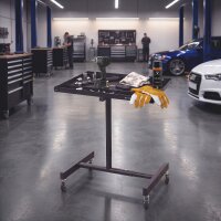 STAHLWERK Kfz-Wartungs- und Montagewagen mit Lenkrollen | Höhenverstellbarer Arbeitstisch | 87,3 – 125 cm | 90 kg Tragkraft | Mobile Werkbank | Ideal für Garage, Werkstatt, Autoreparatur und DIY
