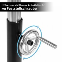 STAHLWERK Auto-Wartungs- und Montagewagen | Höhenverstellbarer Werkstattwagen | 74,5 – 140 cm | 75 kg Traglast | Schwenkbarer Arbeitstisch | Praktische Ablage- und Arbeitsfläche für Werkstatt und Garage