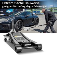 STAHLWERK Tire Change Kit | WHB-73 ST 3 t Shunting Jack | Lifting Range 73&ndash;500 mm | Tire Pressure Gauge (LED) | Tread Depth Gauge | Knee Pad | Valve Caps | Gloves | Tire Protection Covers