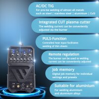 B-Ware:Schwei&szlig;ger&auml;t AC/DC WIG 200 Puls CUT ST 200 A