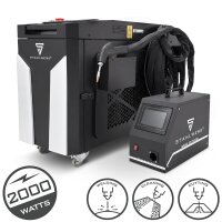 STAHLWERK WCD 2000 Laser Pro | 3-in-1 Laser-Schweißgerät 2000 W | Professionelle Laser-Schweißanlage zum präzisen Schweißen, Schneiden, Reinigen und Entrosten | CW-Faserlaser | Laserklasse 4 | 230 V