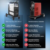 STAHLWERK Schweißgerät AC/DC WIG 315 Puls Pro – wassergekühltes 315 A Industrieschweißgerät mit 1,6 kW Wasserkühlung, AC/DC Puls, MMA/E-Hand, Spot, HF- und Lift-TIG-Zündung, digitales Display, 400 V