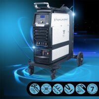 STAHLWERK Schweißgerät AC/DC WIG 315 Puls Pro – wassergekühltes 315 A Industrieschweißgerät mit 1,6 kW Wasserkühlung, AC/DC Puls, MMA/E-Hand, Spot, HF- und Lift-TIG-Zündung, digitales Display, 400 V