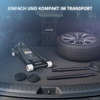 STAHLWERK Wagenheber WHB-73 ST | 3 t Tragkraft | Doppelhubkolben | 73-500 mm Hubhöhe | Extra flacher Rangierwagenheber | Hydraulik-Wagenheber | Schwarzer Autoheber | Weisse Silent-Rollen | 2 Gummipads