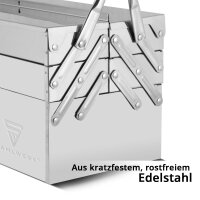 B-Ware:Werkzeugkasten Edelstahl mit 5 Fächern