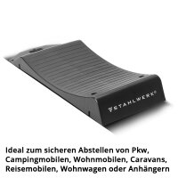 STAHLWERK Reifenschoner Standplatten GT-18 ST 8er Set mit 2,7 t Tragkraft Reifenwiege | Reifenschuhe | Hemmschuh | Unterlegkeil für Pkw, Reisemobil, Campingmobil, Wohnmobil, Caravan oder Wohnwagen