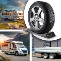 STAHLWERK Reifenschoner Standplatten GT-18 ST 8er Set mit 2,7 t Tragkraft Reifenwiege | Reifenschuhe | Hemmschuh | Unterlegkeil für Pkw, Reisemobil, Campingmobil, Wohnmobil, Caravan oder Wohnwagen