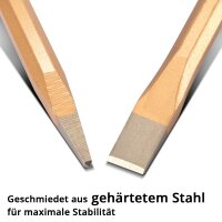 STAHLWERK Flachmeißel | Spitzmeißel 4er Set Gold 300 mm Handmeißel aus gehärtetem Stahl zum professionellen Meißeln von Metall, Stein, Holz, Beton, Fliesen und Kunststoffen