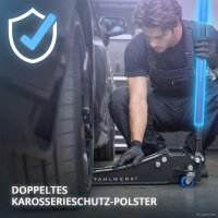 STAHLWERK Tire Change Kit with WHB-73 ST BR Jack, 3 t Load Capacity | Blue Rubber-Coated Long-Life Silent Casters | Double-Piston Design and 73–500 mm Stroke | TW-210 ST with 28–210 Nm