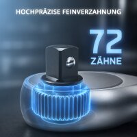 STAHLWERK Digitaler Drehmomentschlüssel 2-135 Nm 3/8"-Aufnahme | 72 Zähne | 420 mm | mit Eichzertifikat |Umschaltknarre | Ratschenschlüssel | Ratsche | LED-Anzeige und Transportbox