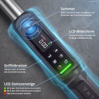 STAHLWERK Digitaler Drehmomentschlüssel 2-135 Nm 3/8"-Aufnahme | 72 Zähne | 420 mm | mit Eichzertifikat |Umschaltknarre | Ratschenschlüssel | Ratsche | LED-Anzeige und Transportbox