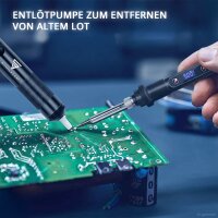 STAHLWERK Digitales Lötkolben-Set 80 W | 180-500 °C | LCD-Display, Keramik-Heizelement, Temperaturkalibrierung und Speicherfunktion | für Weichlötarbeiten