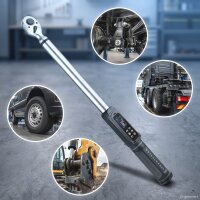 STAHLWERK Digitales Drehmomentschlüssel-Set | 0,5-30, 2-135, 3-200 und 5-340 Nm | 1/4-, 3/8- und 1/2-Zoll-Aufnahmen |Umschaltknarre | Ratsche | 72 Zähne | LED-Anzeige mit Transportboxen