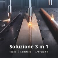 STAHLWERK Saldatrice laser WCD 1500 Laser Pro, dotazione completa da 1500 W | Impianto di saldatura laser 3 in 1 per saldatura, taglio e pulizia | Sistema di saldatura a mano libera con laser a fibra CW | Classe laser 4 | 230 V