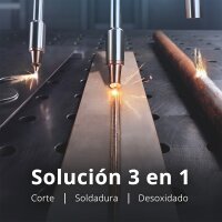STAHLWERK: Equipo de soldadura láser WCD 1500 Laser Pro, equipamiento completo de 1500 W | Equipo de soldadura láser 3 en 1 para soldar, cortar y limpiar | Sistema de soldadura manual con láser de fibra en onda continua (CW) | Clase de láser 4 | 230 V
