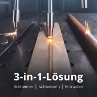STAHLWERK Laser-Schweißgerät WCD 2000 Laser Pro Vollausstattung mit 2000 W | 3-in-1-Laser-Schweißanlage zum Schweißen, Schneiden und Reinigen | Handgeführtes Schweißsystem mit CW-Faserlaser | Laserklasse 4 | 230 V