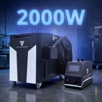 STAHLWERK Laserový svařovací přístroj WCD 2000 Laser Pro v plné výbavě s výkonem 2000 W | Laserový svařovací systém 3 v 1 pro svařování, řezání a čištění | Ručně vedený svařovací systém s vláknovým laserem v režimu CW | Třída laseru 4 | 230 V