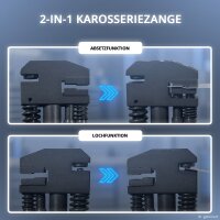 STAHLWERK Lochzange und Absetzzange 2-in-1 | 5 mm Lochdurchmesser | 285 mm Gesamtlänge | für Schweißarbeiten | zum Lochen sowie Absetzen dünner Stahl- und Karosseriebleche | Stanzzange