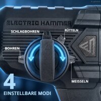 STAHLWERK batteridrevet borhammer KLAUS | 20 volt-system | 24 mm borediameter | Boring, slagboring og mejsling | Batteridrevet borhammer til beton og cement | Børsteløs | SDS