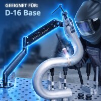 STAHLWERK FlexArm-Schweißspannvorrichtung D16 Base | Dritte Hand, Greifarm, Schwenkarm | Schweißtische 16mm Lochsystem | 13,6kg Tragkraft | Teilabstützung | Reichweite 203-635mm | Schweißtisch-Zubehör