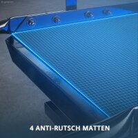 STAHLWERK Schweißwagen für Schweißgeräte und Plasmaschneider | 1,2 mm Stahlblech | 3 Ablageebenen | Für 10- und 20-Liter-Gasflaschen | Spanngurt