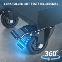 STAHLWERK Schweißwagen für Schweißgeräte und Plasmaschneider | 1,2 mm Stahlblech | 3 Ablageebenen | Für 10- und 20-Liter-Gasflaschen | Spanngurt