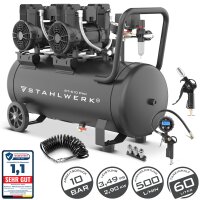 STAHLWERK Kompressor ST-610 Pro Vollausstattung | 10 bar...