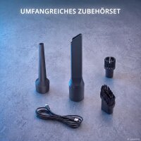 STAHLWERK batteridrevet bilstøvsuger WVC-704 ST | To sugeindstillinger med op til 12.000 Pa og 80 W | HEPA-filter | Udblæsningsfunktion, 0,1 l støvbeholder og USB Type-C-port | Trådløs | 4 sugedyser