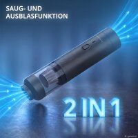 STAHLWERK Mini Akku Autostaubsauger WVC-705 ST | Zwei Saugstufen bis 12.000 Pa und 80 W | HEPA-Filter, 0,1-L-Staubbehälter | USB Typ-C Anschluss | Kabellos | 3 Saugdüsen