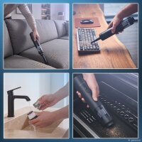 STAHLWERK Mini Akku Autostaubsauger WVC-705 ST | Zwei Saugstufen bis 12.000 Pa und 80 W | HEPA-Filter, 0,1-L-Staubbehälter | USB Typ-C Anschluss | Kabellos | 3 Saugdüsen