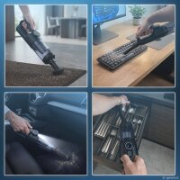 STAHLWERK batteridrevet bilstøvsuger WVC-706 ST | To sugeindstillinger op til 12.000 Pa med 45 W og 90 W | HEPA-filter | Blæserfunktion, lampe og 0,35 l støvbeholder | USB Type-C-tilslutning | Trådløs | 5 sugedyser