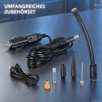 STAHLWERK batteridrevet dækkompressor ELP-19 ST | Trådløs minikompressor | 10,3 bar (150 psi) | 6.000 mAh batteri | LED-display | Bærbar dækpumpe | Powerbank med nødlys til bil, motorcykel og fritid