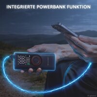 STAHLWERK batteridrevet dækkompressor ELP-19 ST | Trådløs minikompressor | 10,3 bar (150 psi) | 6.000 mAh batteri | LED-display | Bærbar dækpumpe | Powerbank med nødlys til bil, motorcykel og fritid