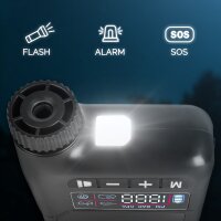 STAHLWERK Mini-dækpumpe ELP-15 ST | 9,6 bar (140 psi) | 1.100 mAh batteri | LED-display | Bærbar dækpumpe med automatisk slukning | Elektrisk dækpumpe til motorcykel, bil og fritid