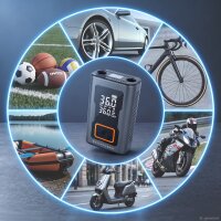 STAHLWERK Elektrisk luftpumpe og powerbank ELP-17 ST | 60 W | 4.000 mAh | 10,3 bar (150 psi) | LED | USB-C-opladningsindgang | USB-A-powerbank-udgang | Oppumpningsfunktioner til cykel, motorcykel, bil og bold