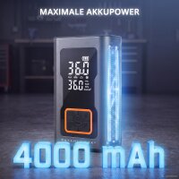 STAHLWERK Elektrisk luftpumpe og powerbank ELP-17 ST | 60 W | 4.000 mAh | 10,3 bar (150 psi) | LED | USB-C-opladningsindgang | USB-A-powerbank-udgang | Oppumpningsfunktioner til cykel, motorcykel, bil og bold