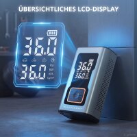 STAHLWERK Elektrisk luftpumpe og powerbank ELP-17 ST | 60 W | 4.000 mAh | 10,3 bar (150 psi) | LED | USB-C-opladningsindgang | USB-A-powerbank-udgang | Oppumpningsfunktioner til cykel, motorcykel, bil og bold