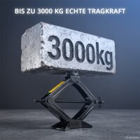 STAHLWERK SWH-3 ST Wagenheber | Scherenwagenheber | 117 bis 345 mm | 3 Tonnen Hub | Teleskop-Radmutterschlüssel | Doppelkopf-Stecknüsse (17/19 mm, 21/23 mm) | Tasche | Wagenheber-Set für Reifenwechsel