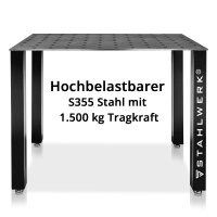STAHLWERK Schweißtisch Set 120 x 80 cm | D22 Lochsystem | DIY-Bausatz mit 12 mm S355-Arbeitsplatte und 1,5 t Tragkraft | FlexArm-Schweißspannvorrichtung D22 Base mit 13,6 kg Tragfähigkeit