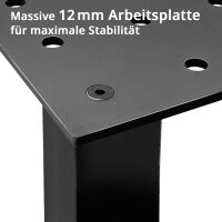 STAHLWERK Schweißtisch Set 120 x 80 cm | D22 Lochsystem | DIY-Bausatz mit 12 mm S355-Arbeitsplatte und 1,5 t Tragkraft | FlexArm-Schweißspannvorrichtung D22 Base mit 13,6 kg Tragfähigkeit