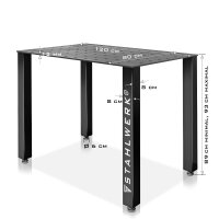 STAHLWERK Schweißtisch Set 120 x 80 cm | D22 Lochsystem | DIY-Bausatz mit 12 mm S355-Arbeitsplatte und 1,5 t Tragkraft | FlexArm-Schweißspannvorrichtung D22 Base mit 13,6 kg Tragfähigkeit