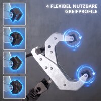STAHLWERK Schweißtisch Set 120 x 80 cm | D22 Lochsystem | DIY-Bausatz mit 12 mm S355-Arbeitsplatte und 1,5 t Tragkraft | FlexArm-Schweißspannvorrichtung D22 Base mit 13,6 kg Tragfähigkeit