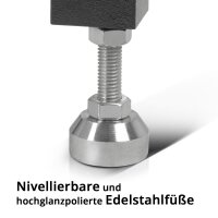 Set tavolo da saldatura STAHLWERK 91,5 x 46 x 90 cm | Sistema forato D16 | Kit fai da te con piano di lavoro da 3 mm | Capacità di carico di 500 kg | Dispositivo di serraggio per saldatura FlexArm D16 Base con capacità di carico di 13,6 kg