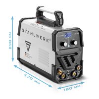 STAHLWERK 3 в 1 Комбинированный сварочный аппарат CT 550 ST IGBT с плазморезом Полное оборудование / Сварочный аппарат DC TIG MMA с функцией сварки электродами и плазмой