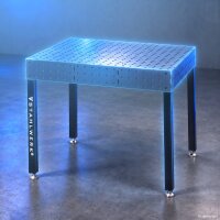 STAHLWERK Schweißtisch Set 100 x 80 cm | D16 Lochsystem | DIY-Bausatz mit 6 mm-Arbeitsplatte und 1000 kg Tragkraft | FlexArm-Schweißspannvorrichtung D16 Base mit 13,6 kg Tragfähigkeit