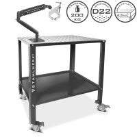 STAHLWERK Schweißtisch Set 91,5 x 45,7 cm | D22 Lochsystem | DIY-Bausatz mit 2,5 mm Arbeitsplatte aus Stahl und 200 kg Tragkraft | FlexArm-Schweißspannvorrichtung D22 Base mit 13,6 kg Tragfähigkeit