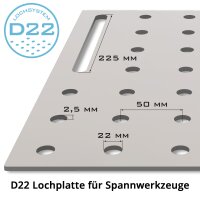 STAHLWERK Schweißtisch Set 91,5 x 45,7 cm | D22 Lochsystem | DIY-Bausatz mit 2,5 mm Arbeitsplatte aus Stahl und 200 kg Tragkraft | FlexArm-Schweißspannvorrichtung D22 Base mit 13,6 kg Tragfähigkeit
