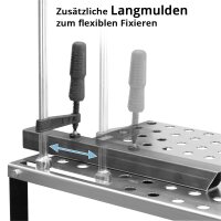 STAHLWERK Schweißtisch Set 91,5 x 45,7 cm | D22 Lochsystem | DIY-Bausatz mit 2,5 mm Arbeitsplatte aus Stahl und 200 kg Tragkraft | FlexArm-Schweißspannvorrichtung D22 Base mit 13,6 kg Tragfähigkeit