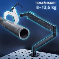 STAHLWERK Schweißtisch Set 91,5 x 45,7 cm | D22 Lochsystem | DIY-Bausatz mit 2,5 mm Arbeitsplatte aus Stahl und 200 kg Tragkraft | FlexArm-Schweißspannvorrichtung D22 Base mit 13,6 kg Tragfähigkeit