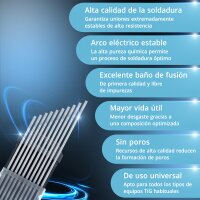 STAHLWERK Electrodos de tungsteno / electrodos de soldadura WC20 gris 2,4 x 175 mm en un práctico juego de 10